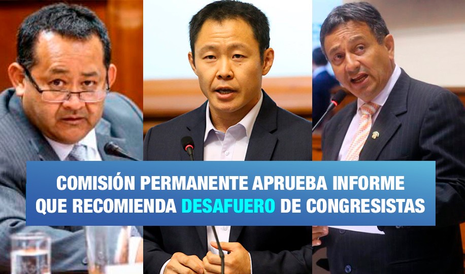 Aprueban informe para desaforar de Ramírez, Fujimori y Bocángel