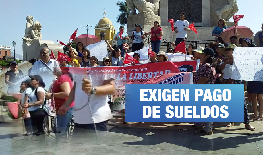 Trujillo: Maestros se encadenan ante falta de pago de remuneraciones